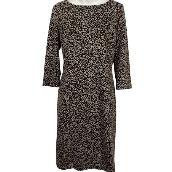 Chicos So Slimming Womens Leopard Print Stretch Sheath Knit Dress sz 0.5 / S / 6 - Picture 1 of 16